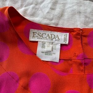 Escada Polka Dot Top - Orange and Pink
